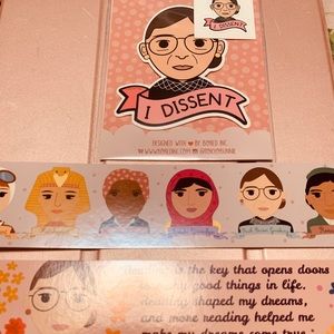RBG stickers & 2 book marks NWT gift trend dissent